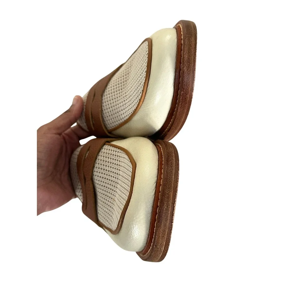Marc Nolan Calum Cream Cognac Mesh Leather Penny Loafers Mens 11